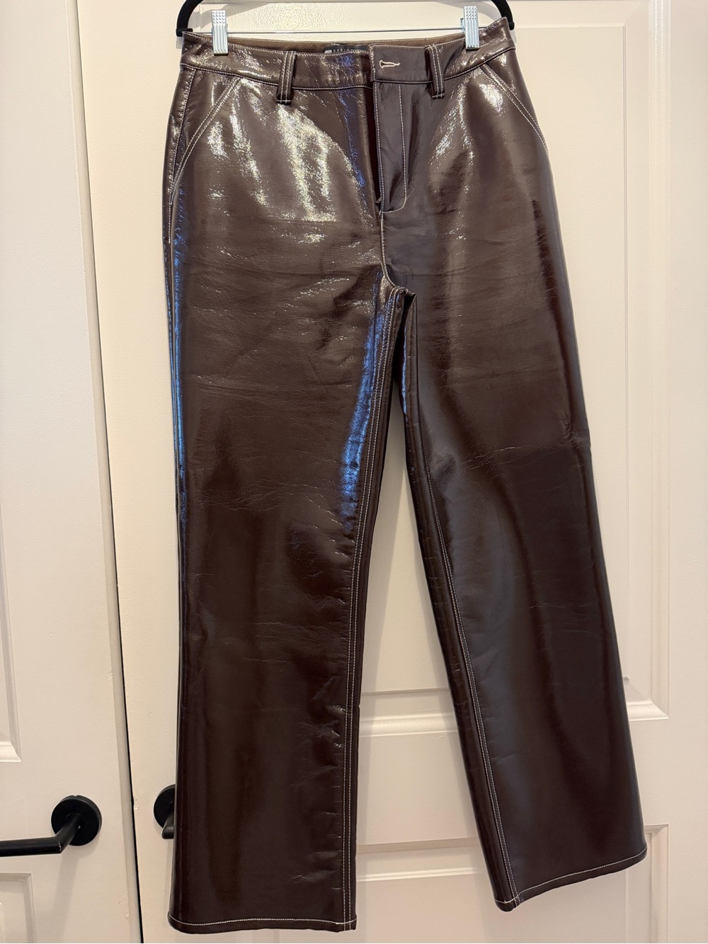 ASOS Brown Faux Leather Pants